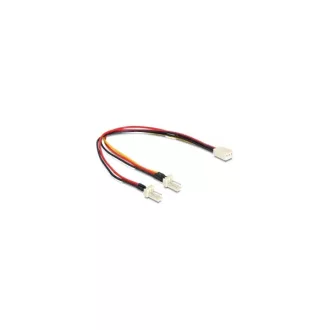   Delock Kábel - 89343 (Molex 3 pin anya > 2 x Molex 3 pin apa, 22 cm)