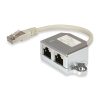 Equip RJ45 Elosztó - 127608 (Bemenet: 1x RJ45 8P8C, Kimenet: 2x RJ45 8P4C, árnyékolt)