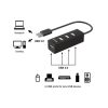 Equip-Life USB Hub - 128955 (4 Port, USB2.0, USB tápellátás, kompakt dizájn, fekete)