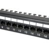 Equip Patch panel - 135425 (24 port, Cat6, árnyékolatlan, fekete)