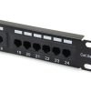 Equip Patch panel - 235324 (24 port, Cat5e, 1U, árnyékolatlan, fekete)