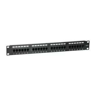   Equip Patch panel - 235325 (24 port, Cat5e, 1U, árnyékolatlan, fekete)