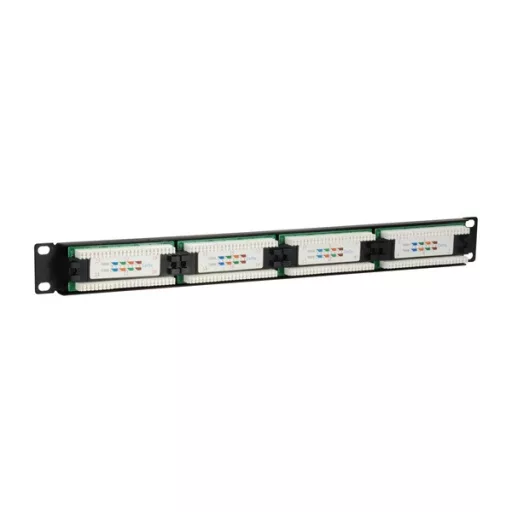Equip Patch panel - 235325 (24 port, Cat5e, 1U, árnyékolatlan, fekete)