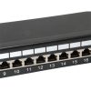 Equip Patch panel - 326425 (24 port, Cat6, 1U, árnyékolt, fekete)