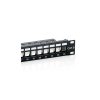 Equip Keystone Patch Panel - 769124 (24 port, Cat6, 1U, árnyékolt, fekete)