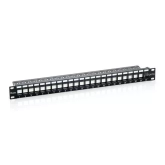   Equip Keystone Patch Panel - 769124 (24 port, 1U, árnyékolatlan, fekete)