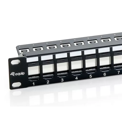 Equip Keystone Patch Panel - 769124 (24 port, 1U, árnyékolatlan, fekete)