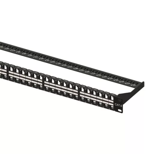 Equip Keystone Patch Panel - 769248 (48 port, 1U, árnyékolatlan, fekete)