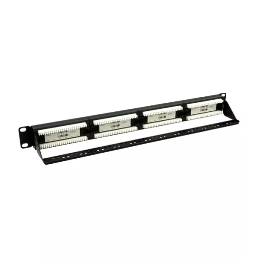 Walisec patch panel - PP-P6U2401 (24 port, Cat6, 1U, árnyékolatlan, fekete)