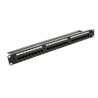   Walisec patch panel - PP-P6U2402 (24 port, Cat6, 1U, árnyékolatlan, fekete)