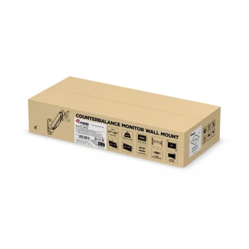 Equip Monitor Fali konzol - 650136 (17"-32",1 monitor, dönthető, forgatható, állítható magasság, Max.: 9kg, fekete)
