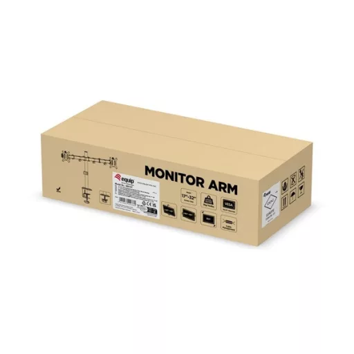 Equip Monitor Asztali konzol - 650157 (13"-32", 2 monitor, dönthető, forgatható, állítható magasság, Max.:2x9kg, fekete)