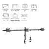 Equip Monitor Asztali konzol - 650158 (13"-27", 3 monitor, dönthető, forgatható, állítható magasság Max.: 3x7kg, fekete)