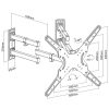 Equip TV Fali sarok konzol - 650328 (23"-55", Max.: 45kg, dönthető, forgatható, sarokba szerelhető, fekete)