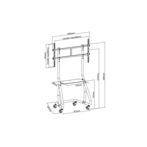 Equip TV állvány - 650609 (60"-105" álló, gurulós, Max.:100kg, fekete)