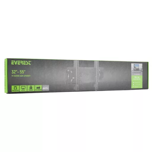 Everest TV állvány - TK-10 (32"-55"-ig, Fali, ultra keskeny,  Fekete)