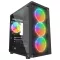 Rampage Számítógépház - VEGA V2 (fekete; üveg; mATX; alsó táp; 4x120mm RGB, 1xUSB3.0 + 2xUSB2.0)