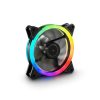 Sharkoon Cooler 12cm - SHARK Blades RGB (18.2dB; 94.8 m3/h; 1200rpm; 20x RGB Led; 3pin + 4pin csatlakozó; ház hűtésre)