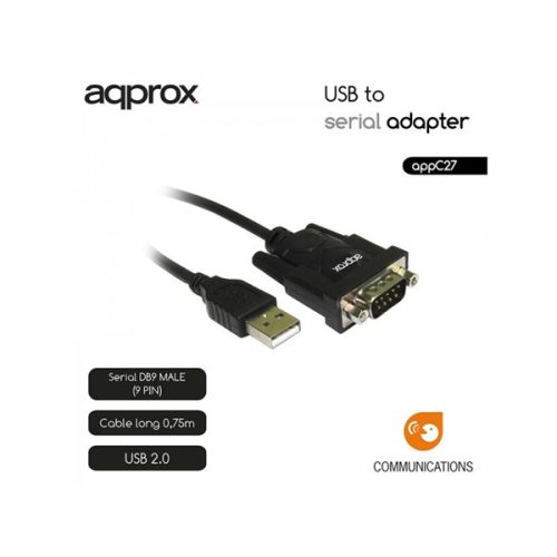 APPROX Kábel átalakító - USB2.0 to Serial port (RS232) adapter