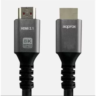   APPROX Kábel - HDMI 2.1 kábel apa/apa 3m (UHD 8K, 4K, FHD, aranyozott, HDR10, HDCP 2.2, Dolby TrueHD, ARC)