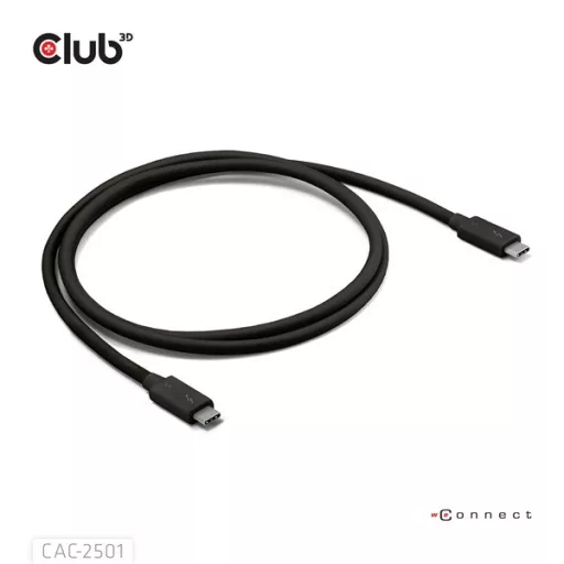 Club 3D Kábel - CAC-2501 (Thunderbolt 5 USB-C to USB-C, 240W, 80/120 Gbps, EPR, 8K240Hz, 1m)