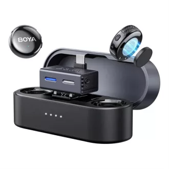   BOYA Mikrofon - BOYALINK 3-02 (Vezeték nélküli, zajszűrés, fekete, USB-C, 3,5mm)