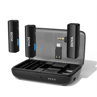   BOYA Mikrofon - BOYALINK V2.0 C2 (Vezeték nélküli, zajszűrés, fekete, USB-C)