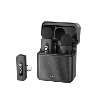   BOYA Mikrofon - BY-V30 (Vezeték nélküli, fekete, 2TX+1RX, USB-C)