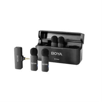   BOYA Mikrofon - BY-V4 (Vezeték nélküli, zajszűrés, fekete, 3,5mm)