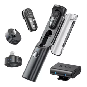   BOYA Mikrofon - Magic-02 (Vezeték nélküli, fekete, 2TX+3RX, Lightning, USB-C, 3,5mm)