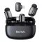 BOYA Mikrofon - mini 2-01 (Vezeték nélküli, AI zajszűrő, fekete, 2TX+2RX, Lightning, USB-C)