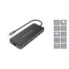 Conceptronic Notebook Dokkoló - DONN15G (USB-C to 2xHDMI+VGA+USB-C PD:100W+3xUSB-A+RJ-45+SD/TF+AUX)