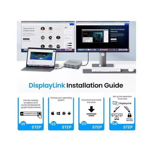 Conceptronic Notebook Dokkoló - DONN25G (USB-C to HDMI/DP/USB-C PD/USB-A/SD/TF/RJ45/Audio)