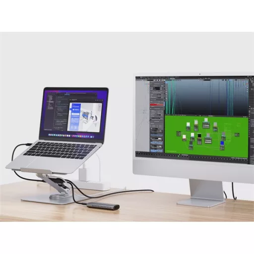 Conceptronic Notebook Dokkoló/állvány - DONN27G (USB-C to HDMI/USB-C PD/USB 3.0/SD/TF)