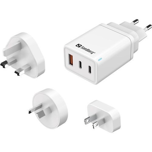 Sandberg Telefon töltő - 3in1 TravelCharger USB-C/A 65W