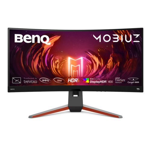 BenQ Monitor 34" - EX3410R (Ívelt, VA, 21:9, 3440x1440, 1ms, 300cd/m2, 2xHDMI, 3xUSB-A, DP, HDR10, 144Hz)