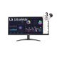 LG Monitor 34" - 34WQ500-W (IPS; 21:9; 2560x1080; 5ms; 400cd; 100Hz, HDMIx2, HDR; sRGB99%, FreeSync, Mag.áll)