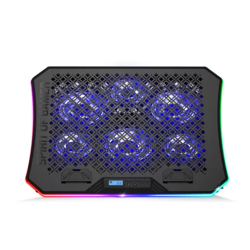 Spirit of Gamer Notebook Hűtőpad 17"-ig - AIRBLADE 1200 RGB (18dB; max. 79 m3/h; 3x11cm+3x70cm, RGB LED, 2xUSB2.0)