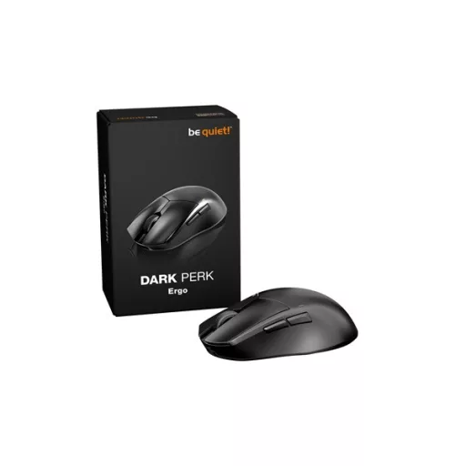 Be Quiet! Egér Vezeték nélküli  - DARK PERK ERGO (Optikai, 32000DPI, 1000Hz, 5 programozható gomb, fekete)