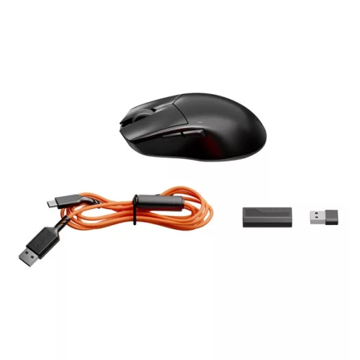 Be Quiet! Egér Vezeték nélküli  - DARK PERK ERGO (Optikai, 32000DPI, 1000Hz, 5 programozható gomb, fekete)