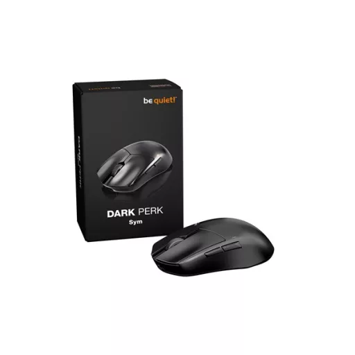 Be Quiet! Egér Vezeték nélküli  - DARK PERK SYM (Optikai, 32000DPI, 1000Hz, 5 programozható gomb, fekete)