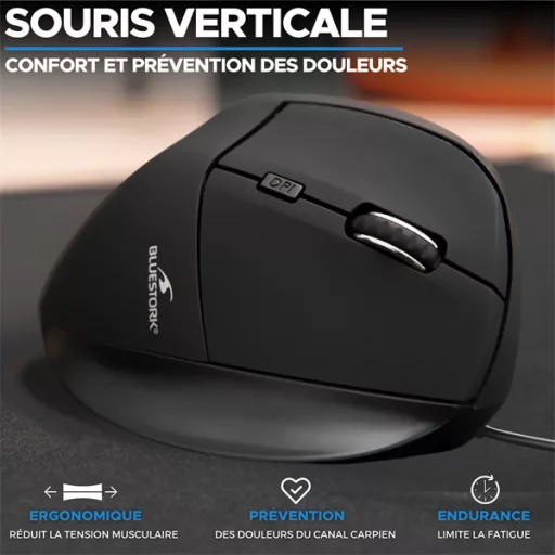 Bluestork Egér - M-W-ERGO (Ergonomic, 2.4G, 7200 DPI, optikai, fekete)