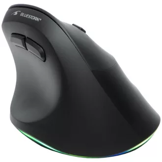   Bluestork Vezeték nélküli Egér - M-WL-ERGO-LUMI (Ergonomic, Rechargeable, 2400 DPI, 6 gomb, optikai, fekete)