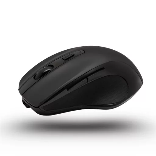 Bluestork Vezeték nélküli Egér - M-WL-OFF75-BLACK (Rechargeable, Bluetooth, 1600 DPI, 6 gomb, optikai, fekete)