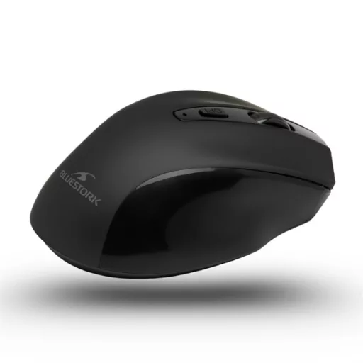 Bluestork Vezeték nélküli Egér - M-WL-OFF75-BLACK (Rechargeable, Bluetooth, 1600 DPI, 6 gomb, optikai, fekete)