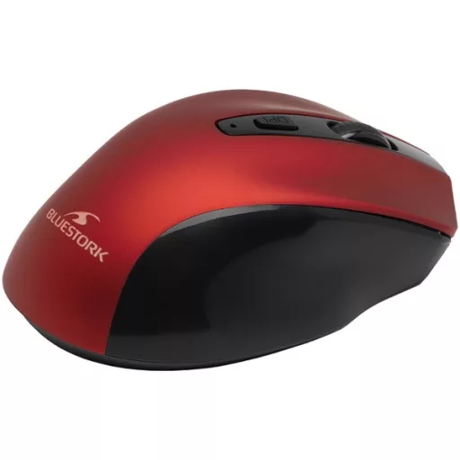 Bluestork Vezeték nélküli Egér - M-WL-OFF75-RED (Rechargeable, Bluetooth, 1600 DPI, 6 gomb, optikai, piros)