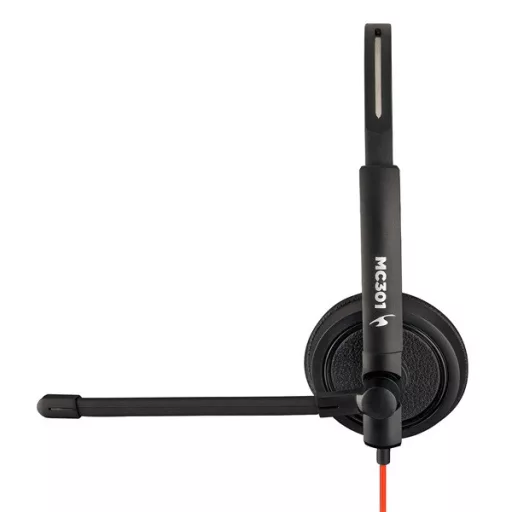 Bluestork Fejhallgató - MC301 Office Headset (mikrofon; hangerő szabályzó, 3,5 Jack, fekete)