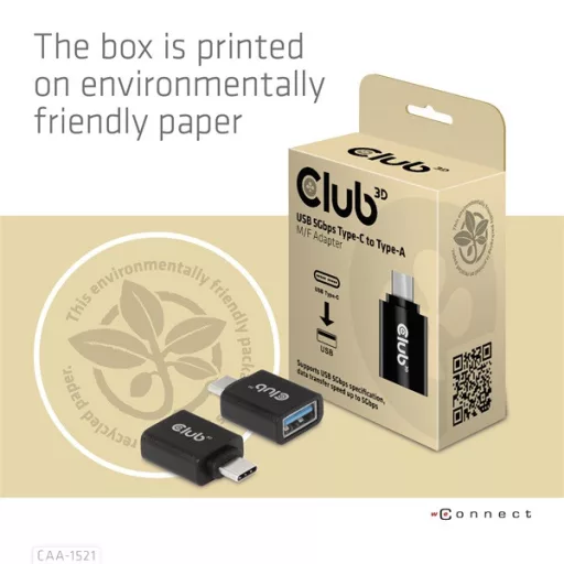 Club 3D Átalakító - CAA-1521 (3.1 USB-C Gen 1 to 3.1 USB-A Gen1)