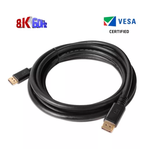 Club 3D Kábel - CAC-1069B (DisplayPort 1.4 HBR3, 8K@60Hz, 4m, 24AWG, fekete, VESA tanúsított, M/M)