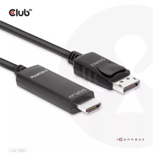 Club 3D Kábel - CAC-1087 (DisplayPort 1.4 to HDMI 8K60Hz HDR10, 3m, M/M)